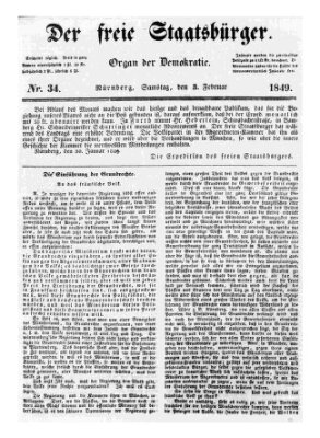 Der freie Staatsbürger Samstag 3. Februar 1849