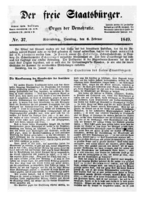 Der freie Staatsbürger Dienstag 6. Februar 1849