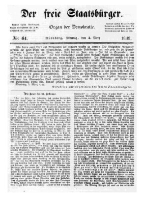 Der freie Staatsbürger Montag 5. März 1849