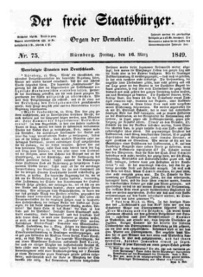 Der freie Staatsbürger Freitag 16. März 1849