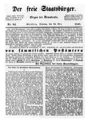 Der freie Staatsbürger Sonntag 25. März 1849