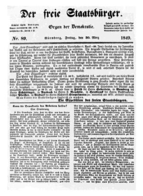 Der freie Staatsbürger Freitag 30. März 1849