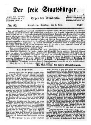 Der freie Staatsbürger Dienstag 3. April 1849