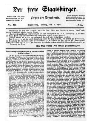 Der freie Staatsbürger Freitag 6. April 1849