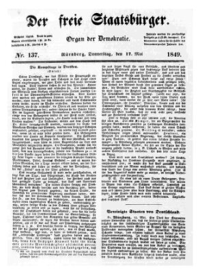 Der freie Staatsbürger Donnerstag 17. Mai 1849