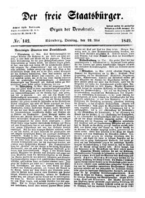 Der freie Staatsbürger Dienstag 22. Mai 1849