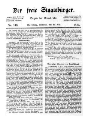 Der freie Staatsbürger Mittwoch 23. Mai 1849