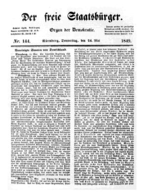 Der freie Staatsbürger Donnerstag 24. Mai 1849