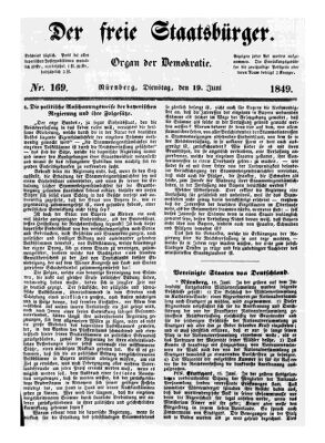 Der freie Staatsbürger Dienstag 19. Juni 1849