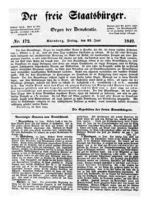 Der freie Staatsbürger Freitag 22. Juni 1849