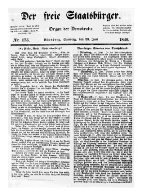 Der freie Staatsbürger Samstag 23. Juni 1849