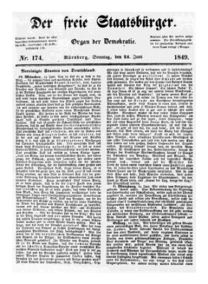 Der freie Staatsbürger Sonntag 24. Juni 1849