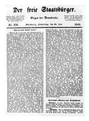 Der freie Staatsbürger Donnerstag 28. Juni 1849