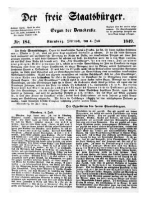 Der freie Staatsbürger Mittwoch 4. Juli 1849