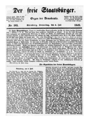 Der freie Staatsbürger Donnerstag 5. Juli 1849