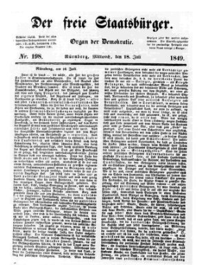 Der freie Staatsbürger Mittwoch 18. Juli 1849