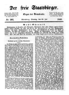 Der freie Staatsbürger Sonntag 22. Juli 1849