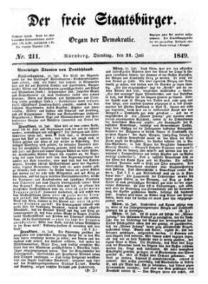 Der freie Staatsbürger Dienstag 31. Juli 1849