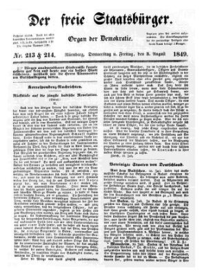 Der freie Staatsbürger Freitag 3. August 1849