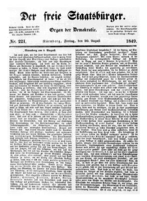 Der freie Staatsbürger Freitag 10. August 1849