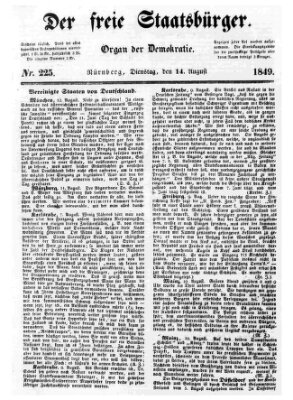 Der freie Staatsbürger Dienstag 14. August 1849