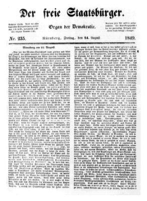 Der freie Staatsbürger Freitag 24. August 1849