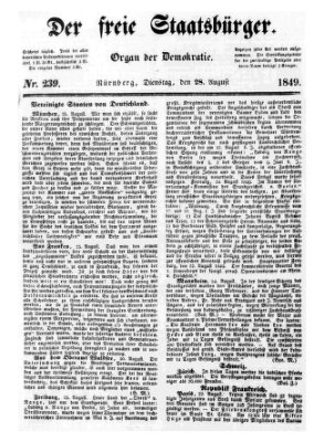 Der freie Staatsbürger Dienstag 28. August 1849