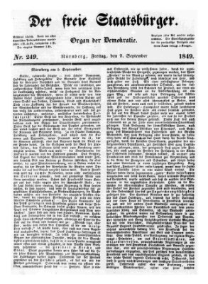 Der freie Staatsbürger Freitag 7. September 1849