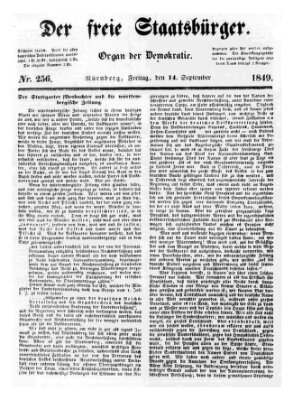 Der freie Staatsbürger Freitag 14. September 1849