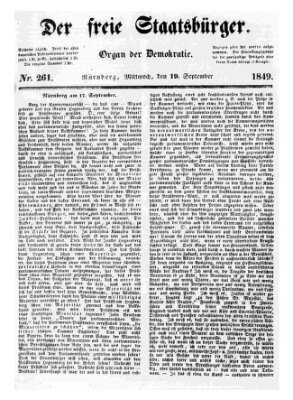 Der freie Staatsbürger Mittwoch 19. September 1849