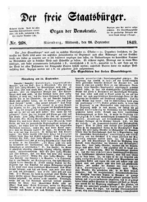 Der freie Staatsbürger Mittwoch 26. September 1849