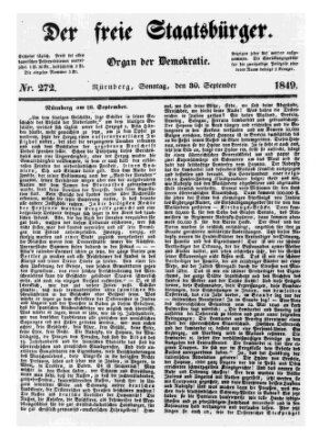 Der freie Staatsbürger Sonntag 30. September 1849