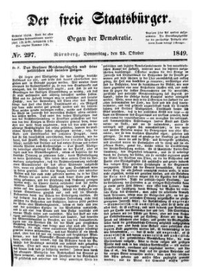 Der freie Staatsbürger Donnerstag 25. Oktober 1849