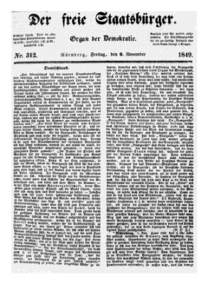 Der freie Staatsbürger Freitag 9. November 1849