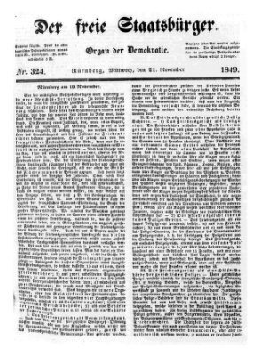 Der freie Staatsbürger Mittwoch 21. November 1849