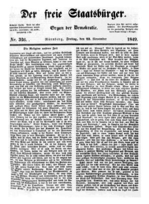 Der freie Staatsbürger Freitag 23. November 1849