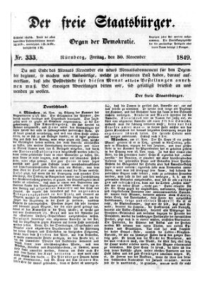 Der freie Staatsbürger Freitag 30. November 1849