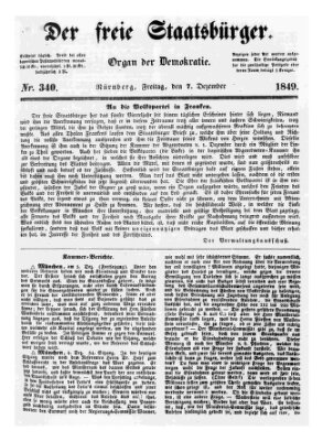 Der freie Staatsbürger Freitag 7. Dezember 1849