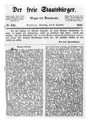 Der freie Staatsbürger Samstag 8. Dezember 1849