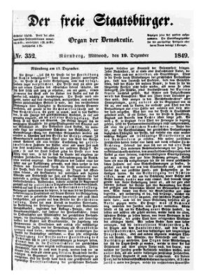 Der freie Staatsbürger Mittwoch 19. Dezember 1849