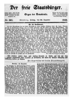 Der freie Staatsbürger Freitag 28. Dezember 1849