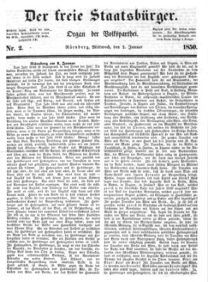 Der freie Staatsbürger Mittwoch 2. Januar 1850