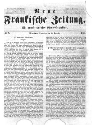 Neue Fränkische Zeitung Donnerstag 28. Dezember 1848