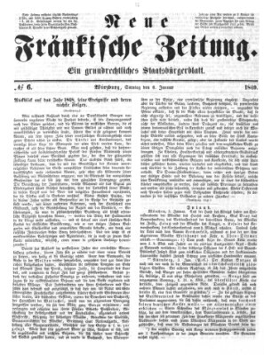 Neue Fränkische Zeitung Samstag 6. Januar 1849