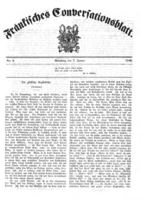 Neue Fränkische Zeitung Sonntag 7. Januar 1849