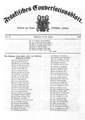 Neue Fränkische Zeitung Sonntag 21. Januar 1849