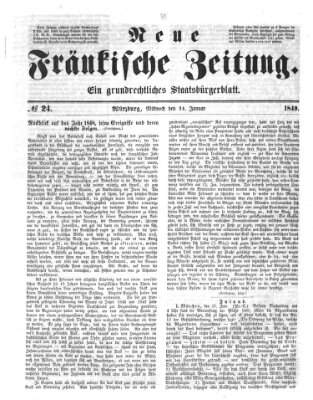 Neue Fränkische Zeitung Mittwoch 24. Januar 1849