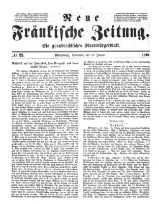 Neue Fränkische Zeitung Donnerstag 25. Januar 1849