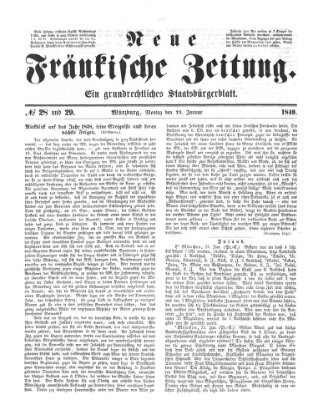 Neue Fränkische Zeitung Montag 29. Januar 1849