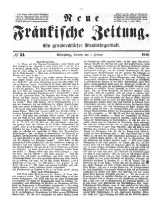 Neue Fränkische Zeitung Samstag 3. Februar 1849